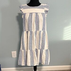 J. Crew Blue and White Striped Dress